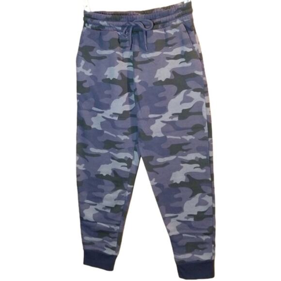 Medium Callie Lives Miz Survivor Navy Camo Warning Sweatpants pockets fleece - Picture 2 of 13